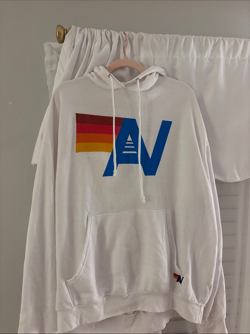 White Aviator Nation Hoodie Large